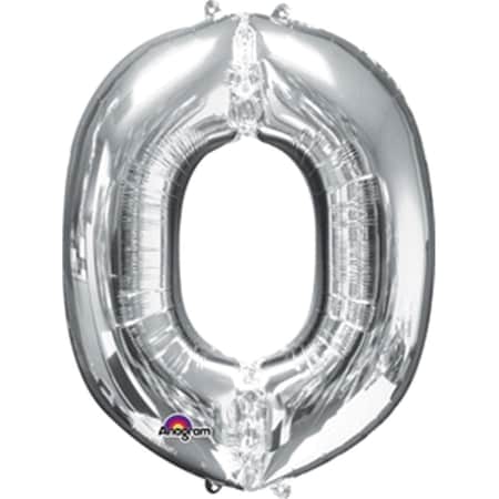 33 In. Letter O Silver Supershape Foil Balloon